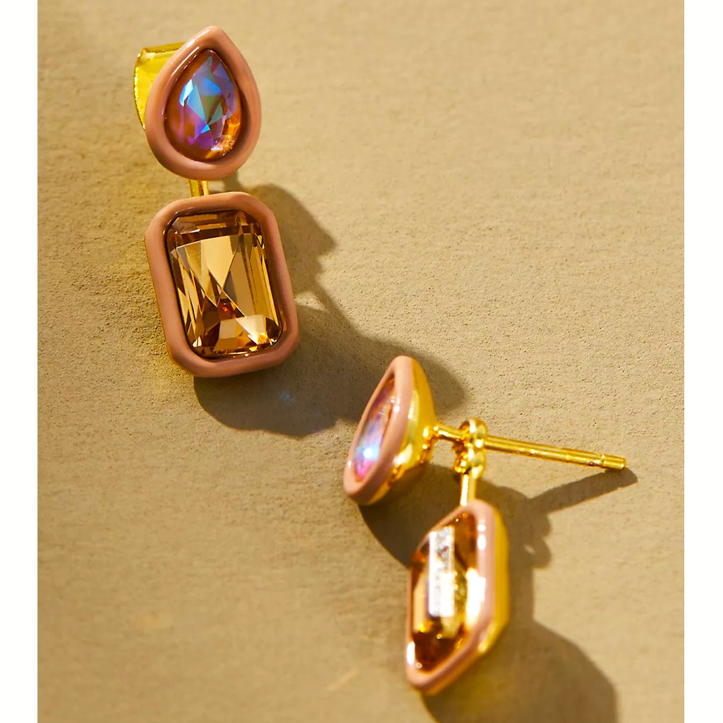 Nwt Resin Crystal Drop Earrings